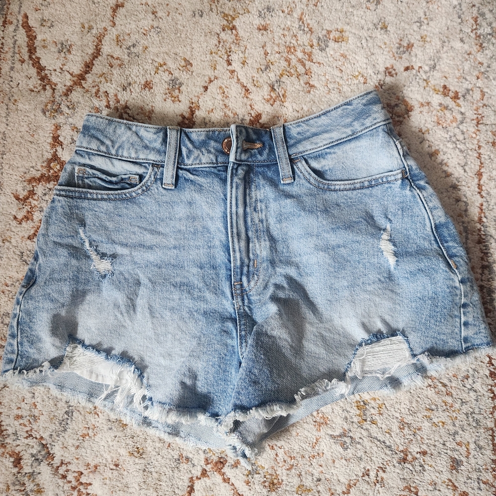 SO Light Blue Distressed Denim Shorts